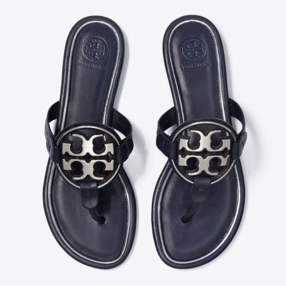 Tory Burch Miller Leather Sandals in Perfect Navy